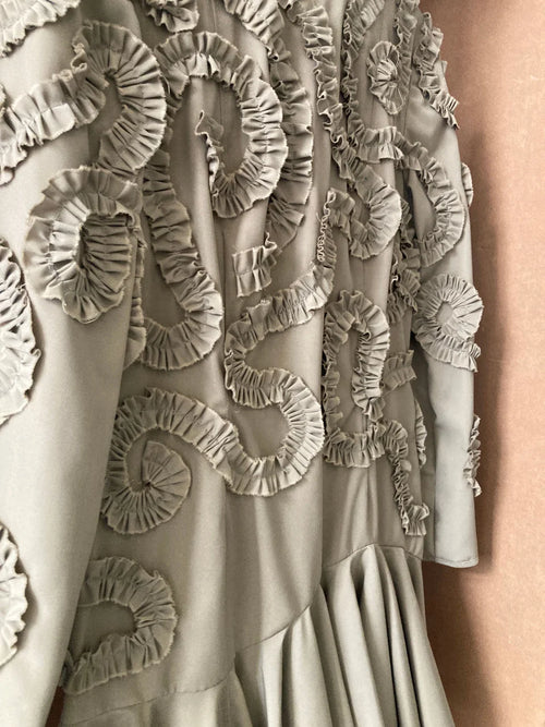 RUFFLE DRESS - Army green