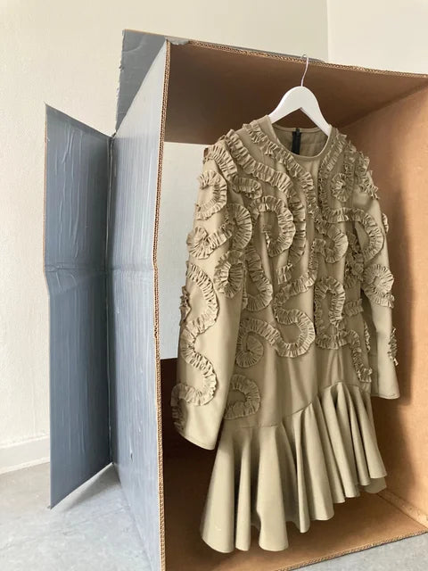 RUFFLE DRESS - Army green