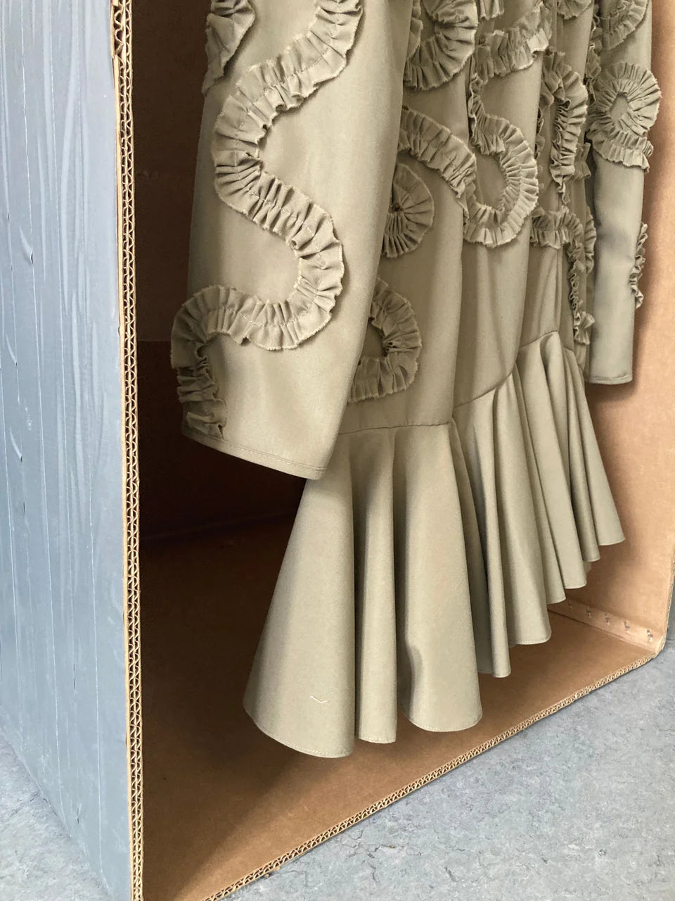 RUFFLE DRESS - Army green