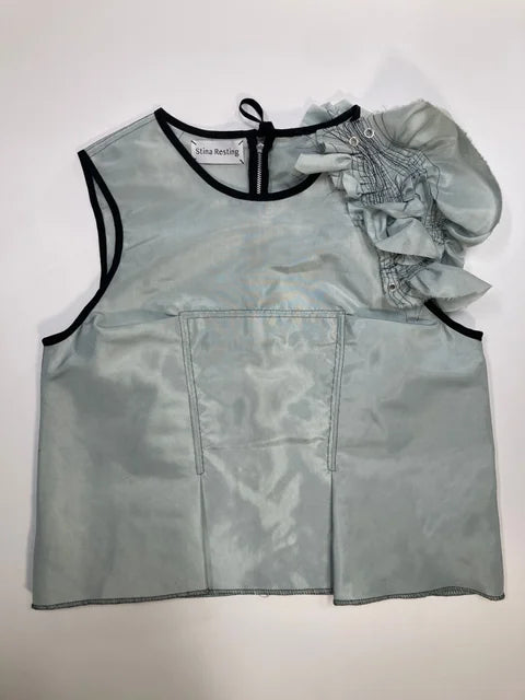 SLEEVELESS TOP - Turquoise w/ black thread