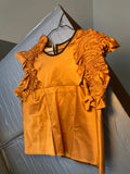 SLEEVELESS TOP - Orange w/ black thread