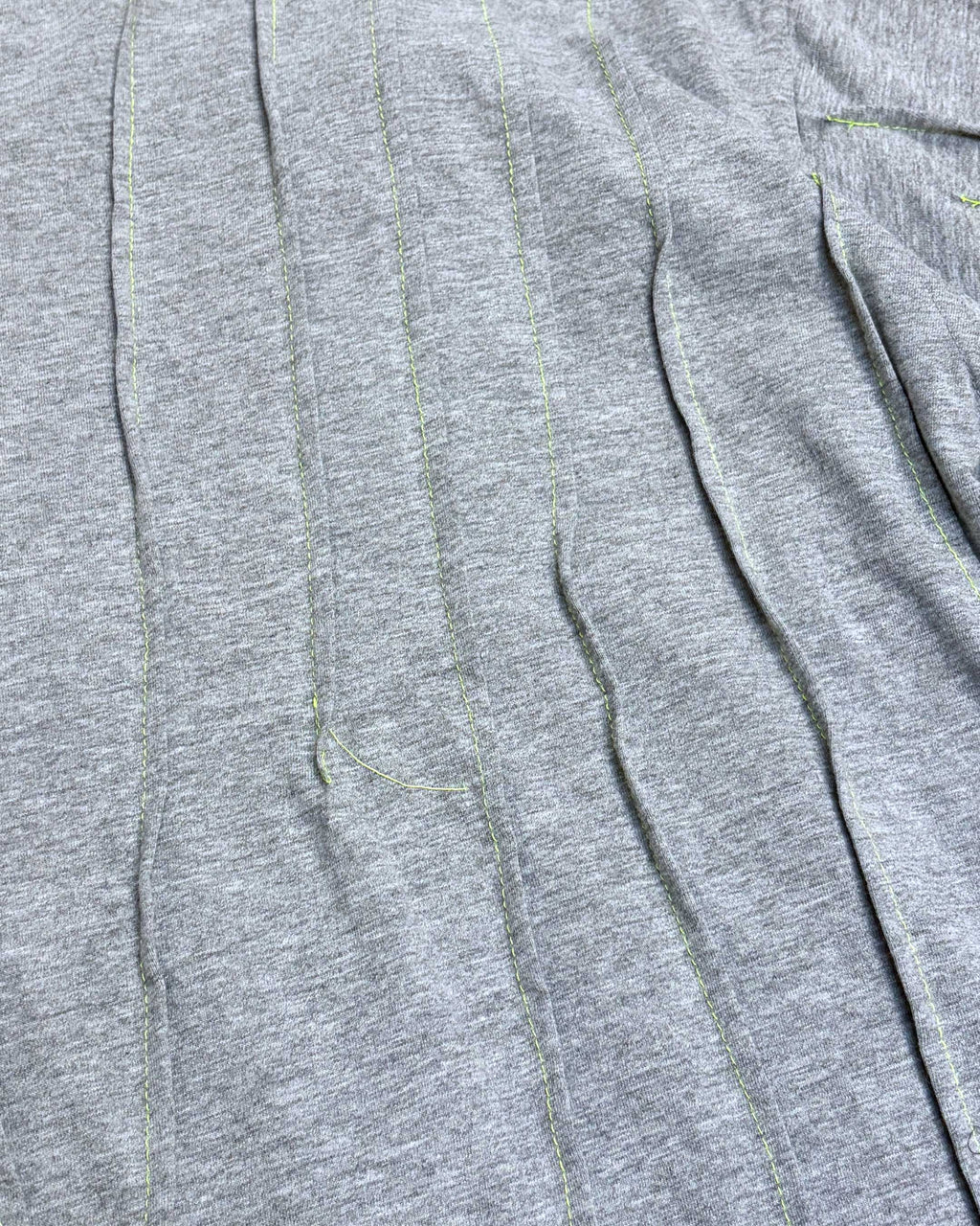 WRINKLED T-SHIRT - Grey w/ neon thread - #01