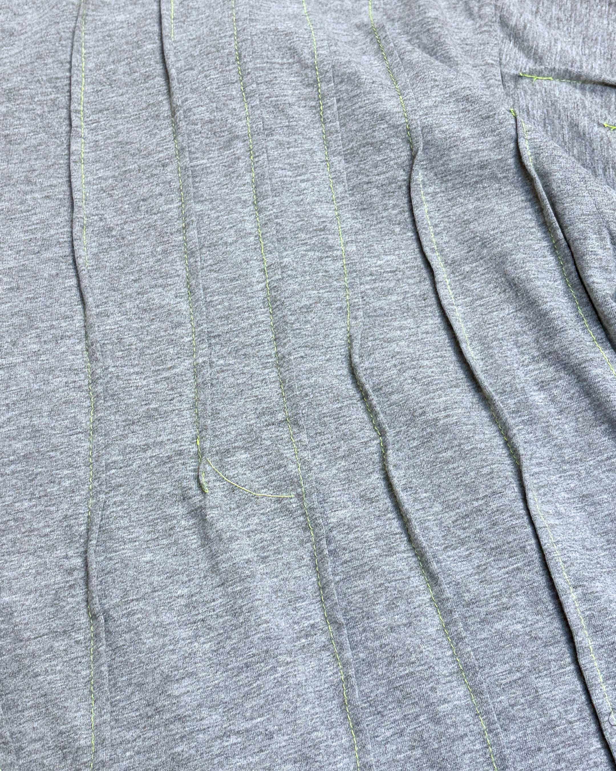 WRINKLED T-SHIRT - Grey w/ neon thread - #01