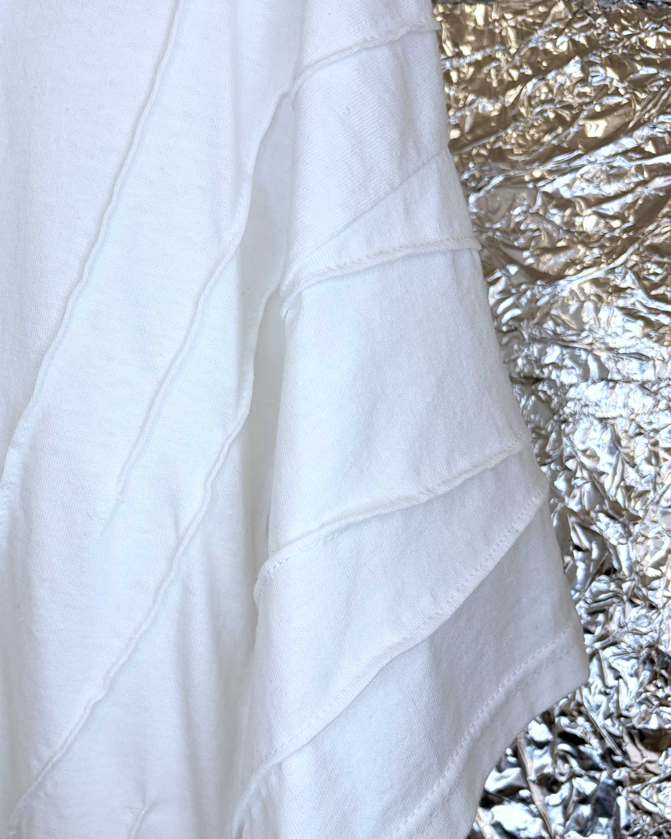 WRINKLED T-SHIRT - White w/ white thread - #02