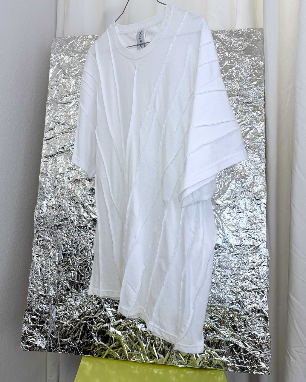 WRINKLED T-SHIRT - White w/ white thread - #02