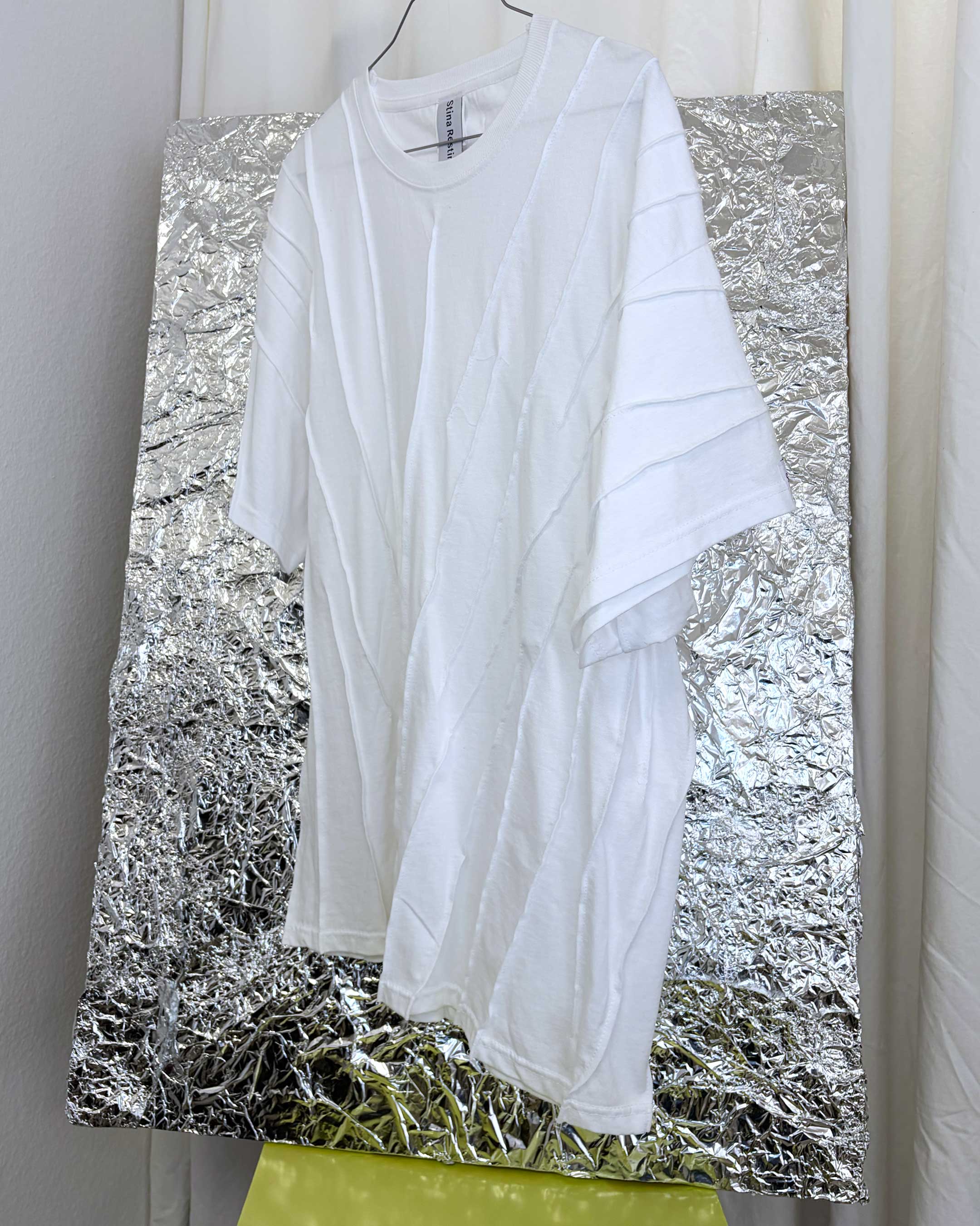 WRINKLED T-SHIRT - White w/ white thread - #02