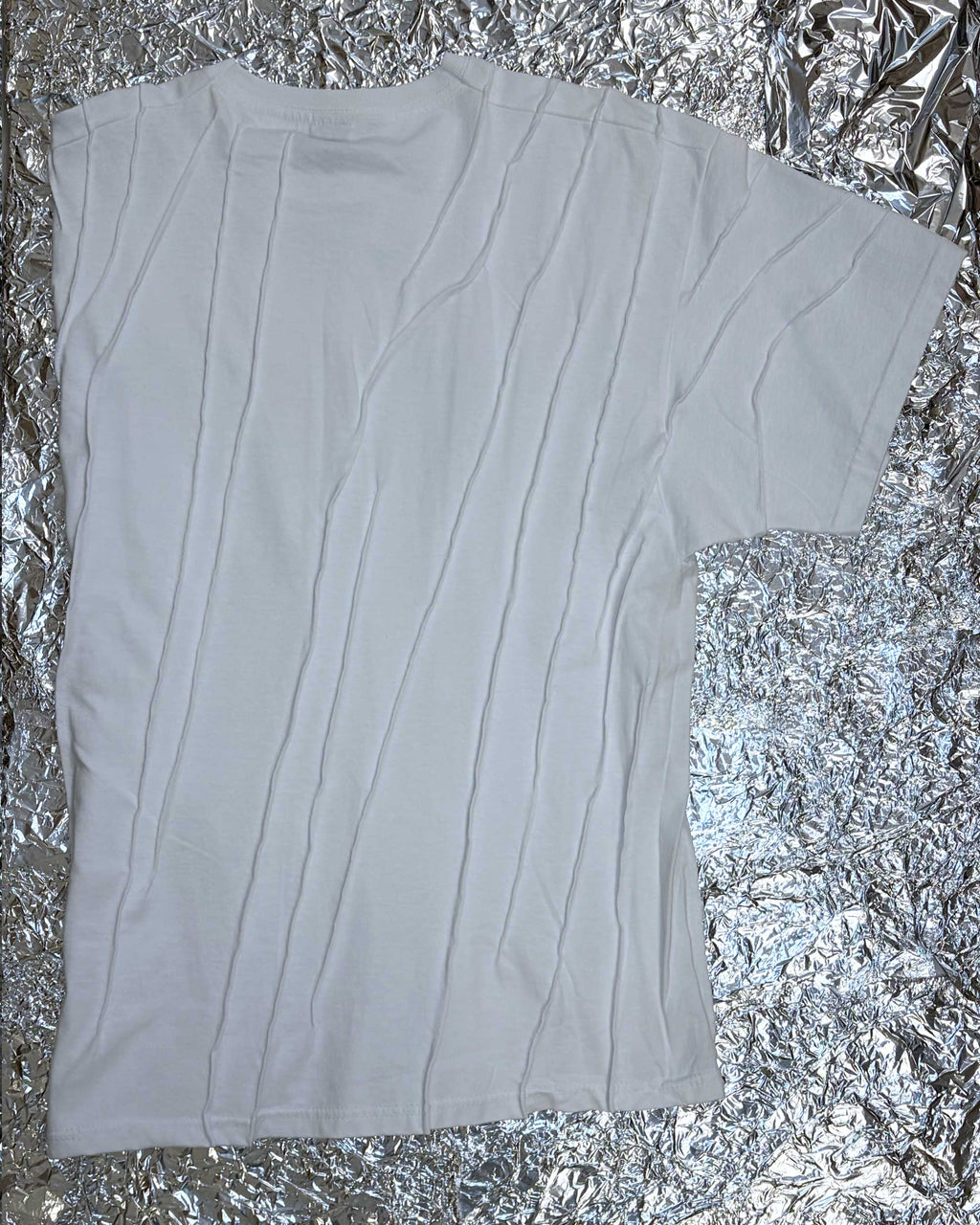WRINKLED T-SHIRT - White w/ white thread - #02